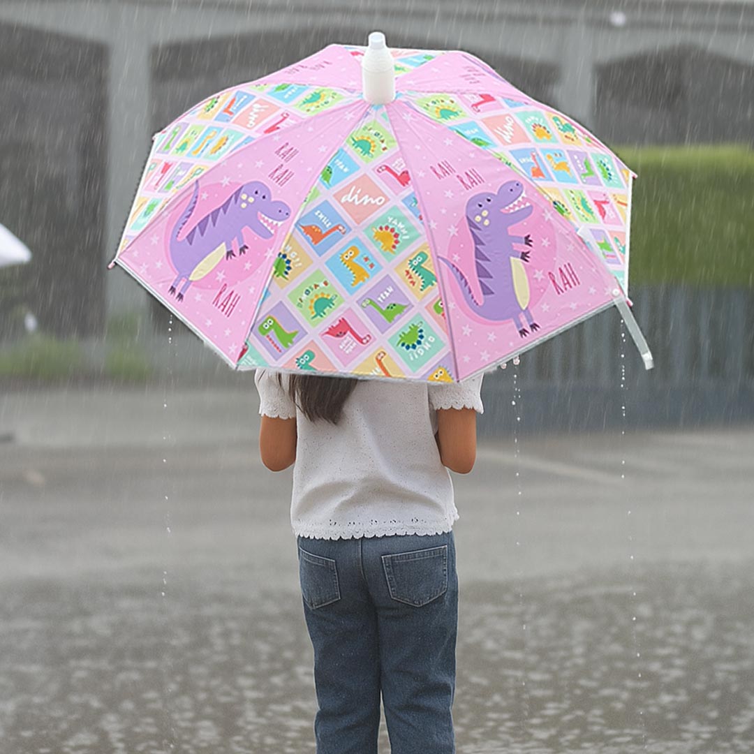 Personalized Kids Umbrella – Dino Theme with Custom Name | Love Craft Gifts