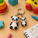 Cute Panda Couple Keychain Set – Adorable Cartoon Panda Keyring Gift for Girls, Kids & Best Friends (Standard Gift Size) | Love Craft Gifts™