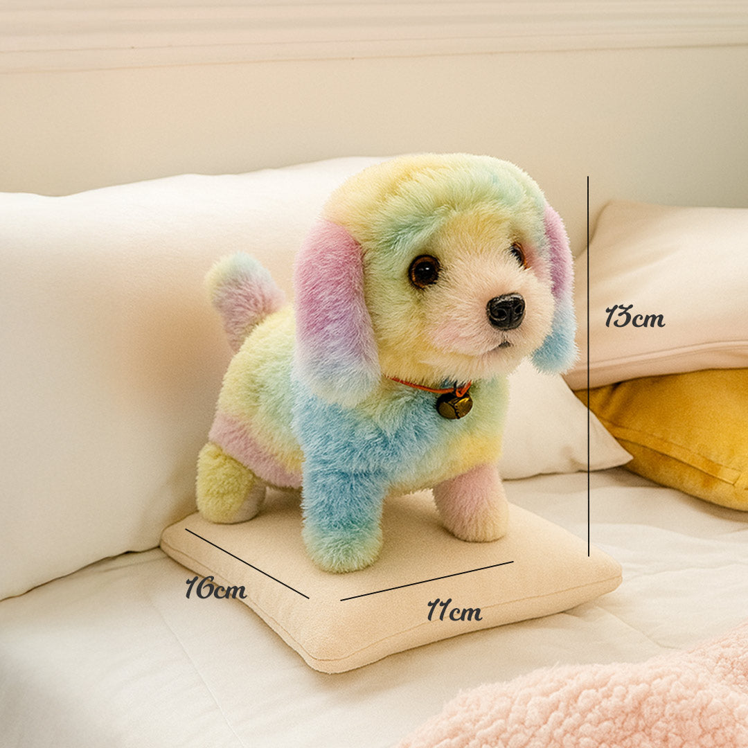 Colorful Dog Plush Toy with Bell Collar | Love Craft Gifts