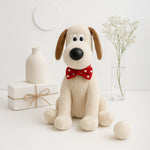 Custom Dog Plush Toy with Red Polka Bow – Soft Stuffed Animal | Love Craft Gifts