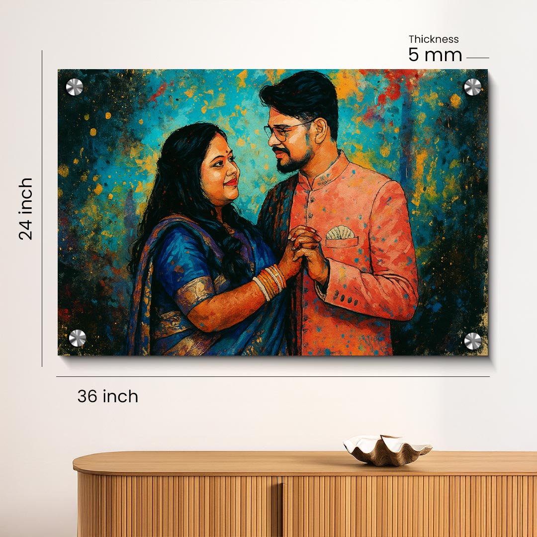 Personalized Couple Portrait Wall Frame – Digital Art | Love Craft Gifts