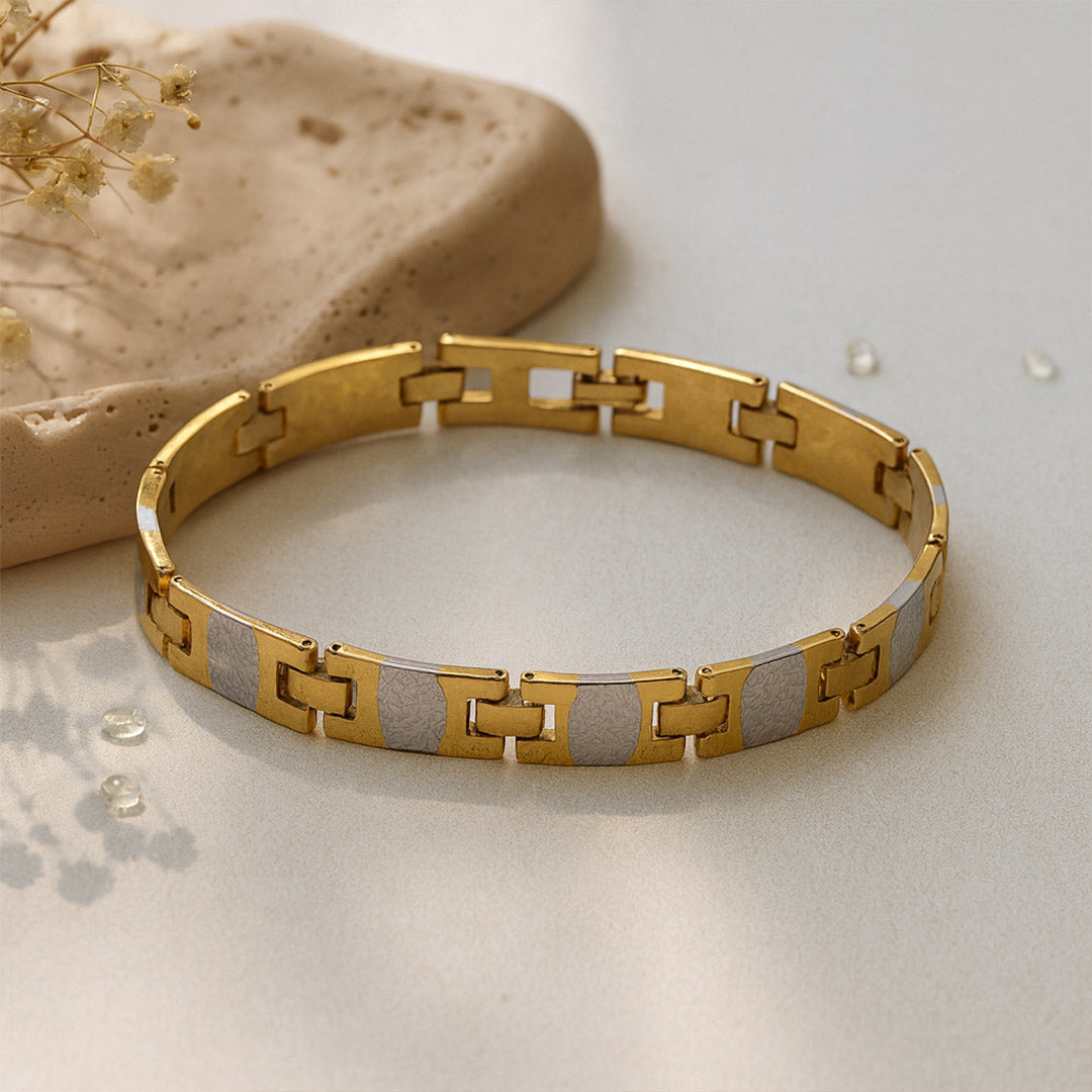 Dual-Tone Gold & Silver Personalized Bracelet | Love Craft Gifts