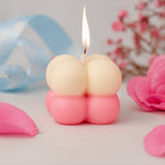 Aesthetic 2-Tone Bubble Candle – Cream & Pink | Love Craft Gifts