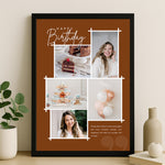 Personalized Birthday Collage Frame with Quote – Photo Wall Decor Gift | Love Craft Gifts