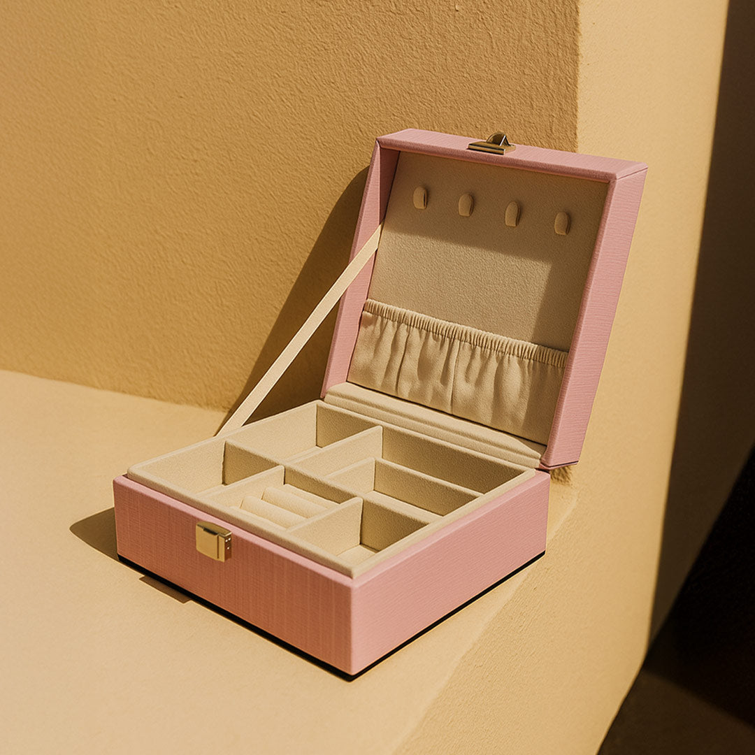 Personalized Pink Leatherette Jewellery Box | Love Craft Gifts