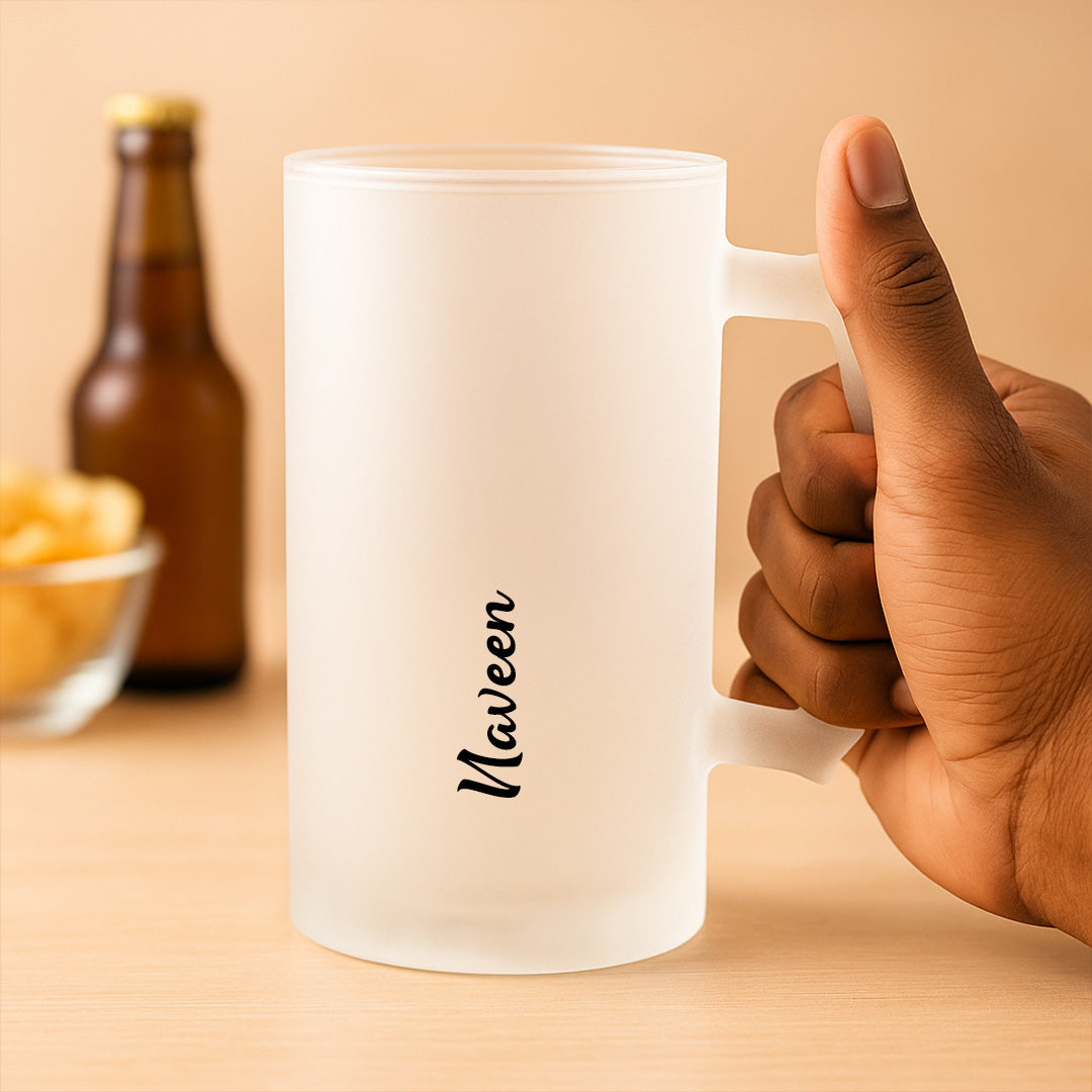 Personalized Frosted Beer Mug with Name – Custom Engraved Glass Gift | Love Craft Gifts