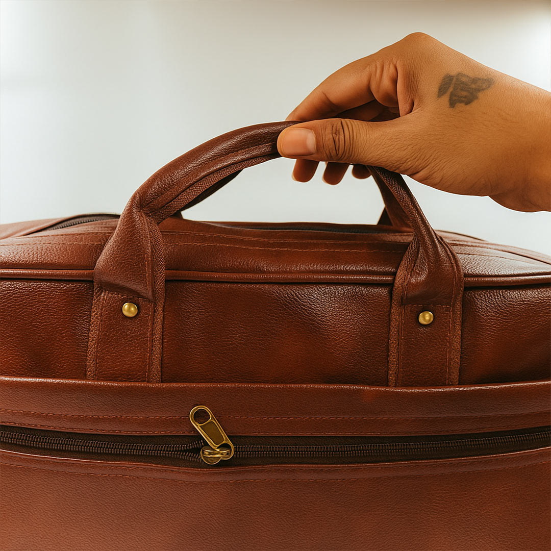 Personalized Classic Brown Laptop Bag | Love Craft Gifts