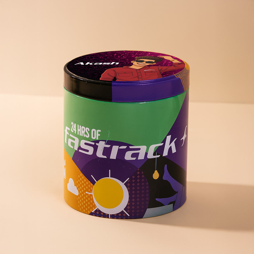 Fastrack Black Camo Dial Watch with Personalized Gift Box | Love Craft Gifts