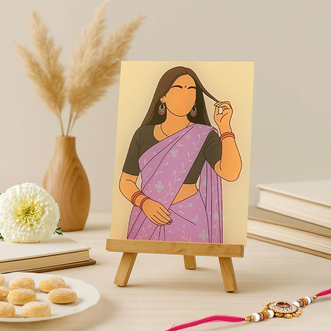 Personalized Dry Fruit Gift Box with Sipper, Jewelry Case & Flat Portrait Illustration | Love Craft Gifts