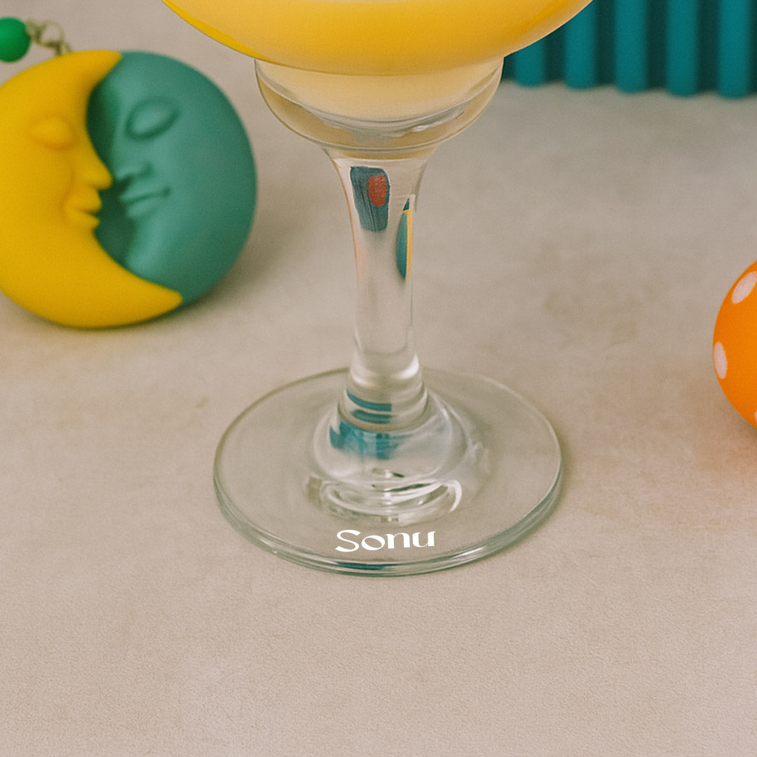 Personalized Daisy Flower Candle in Cocktail Glass | Love Craft Gifts