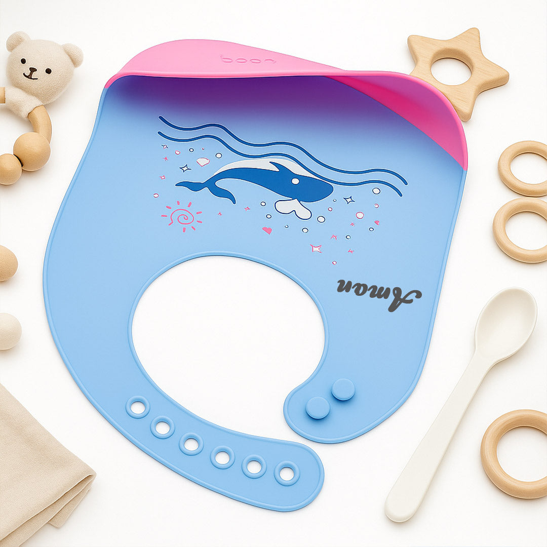 Personalized Silicone Baby Bib – Cute Animal Design | Love Craft Gifts