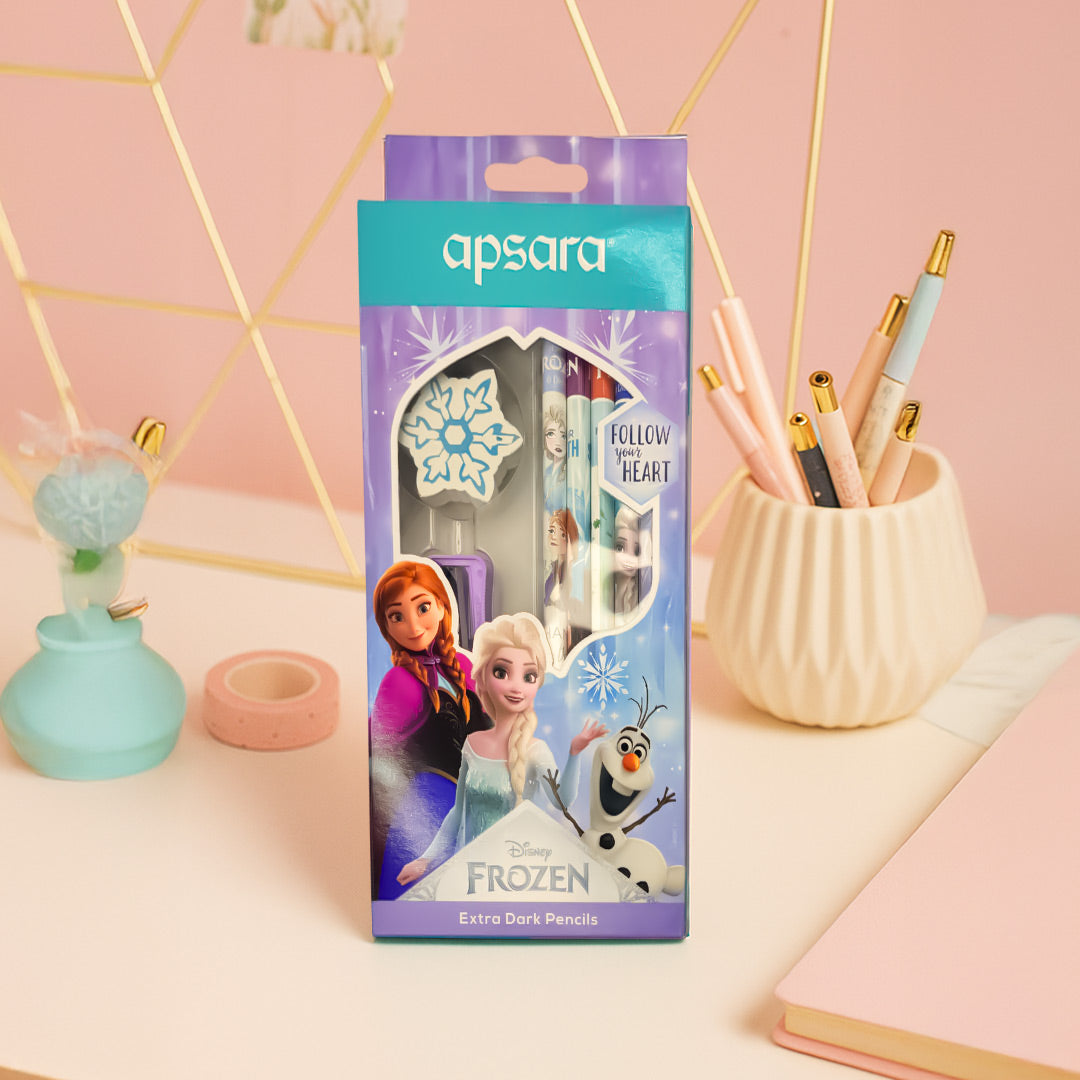 Disney Frozen Customized Pencil Set – 10 Extra Dark Apsara Pencils | Love Craft Gifts