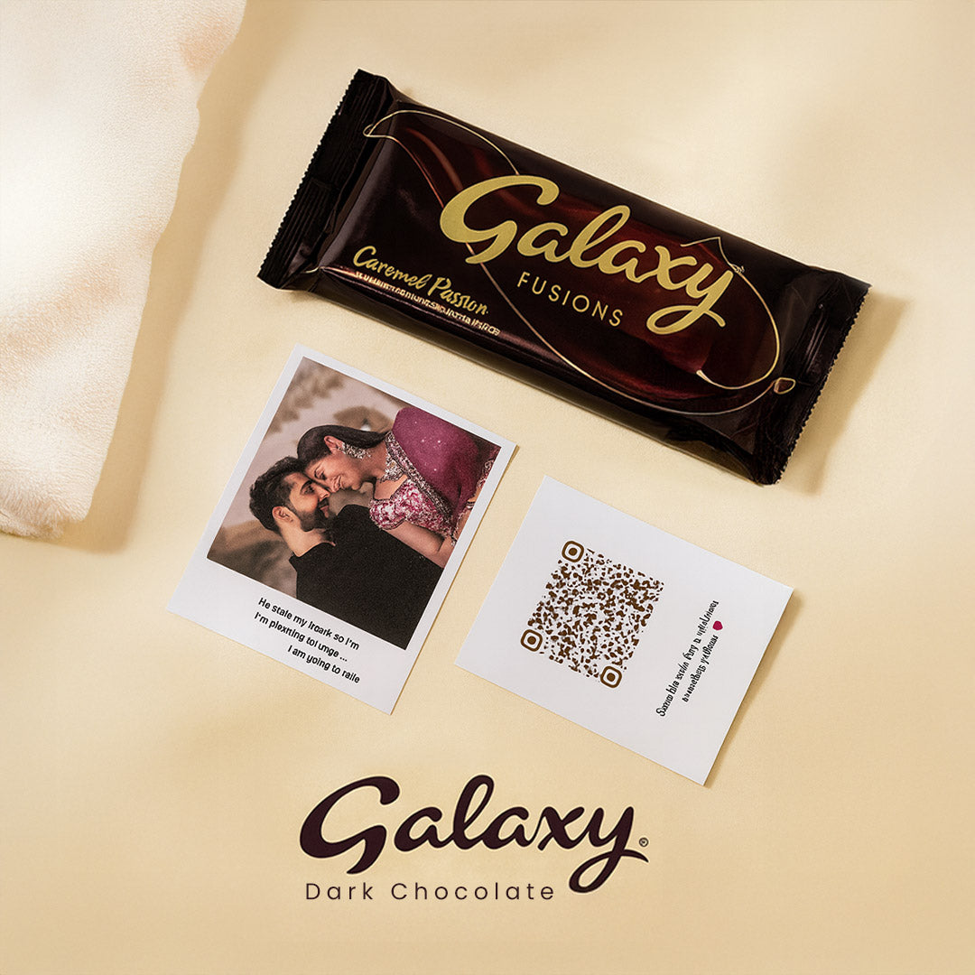 Personalized Galaxy Chocolate with Polaroid & QR Message | Love Craft Gifts