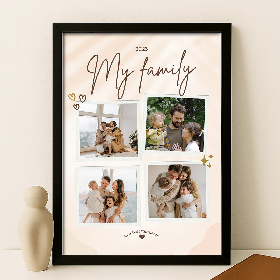 My Family 2023 Photo Collage Frame – Custom Wall Art with 4 Pictures | Love Craft Gifts