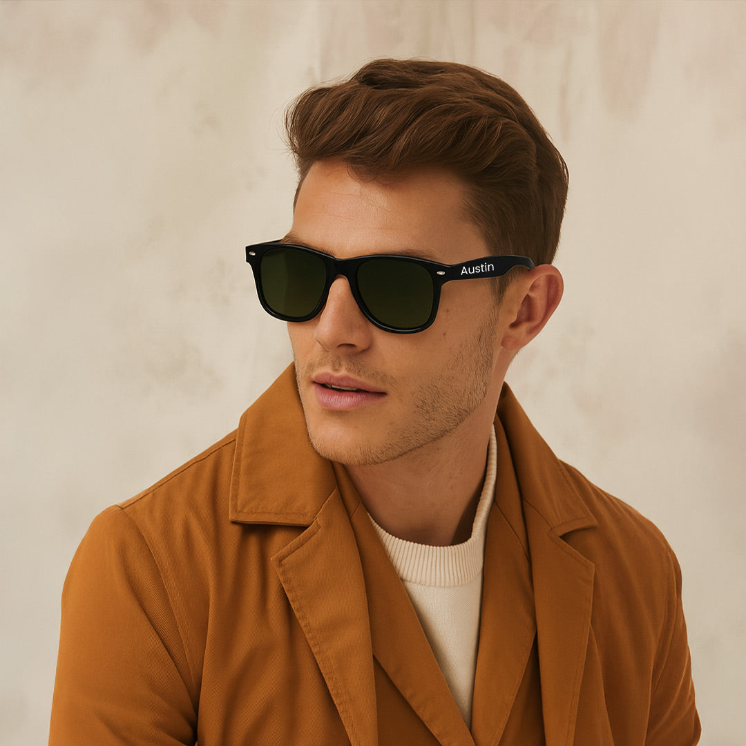 Personalized Name Engraved Black Sunglasses | Love Craft Gifts