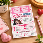 Girlfriend & Boyfriend Love Contract 8x12" Romantic Couple Keepsake | Love Craft Gifts™