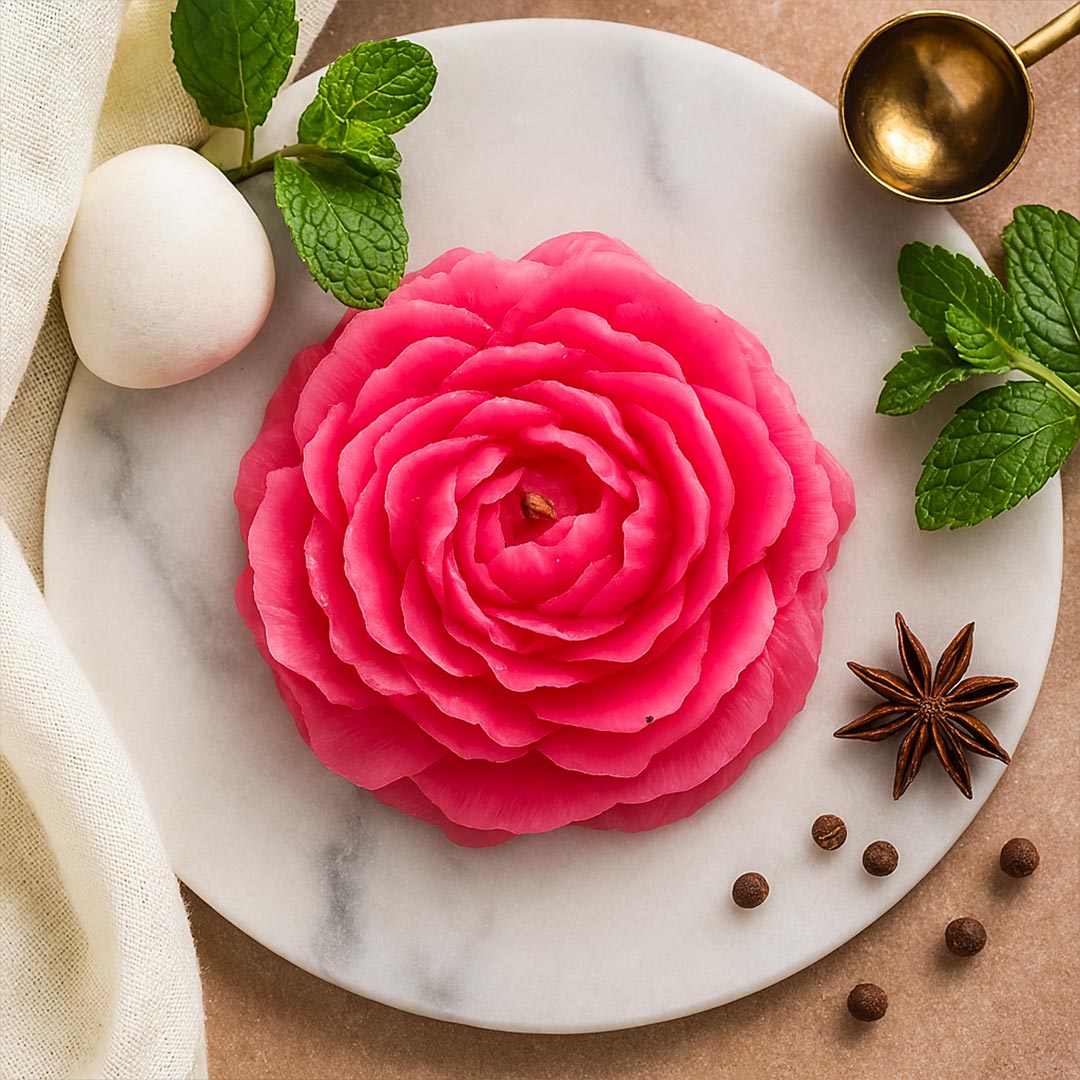 Handcrafted Rose Soy Wax Candles – Set of 2 | Love Craft Gifts