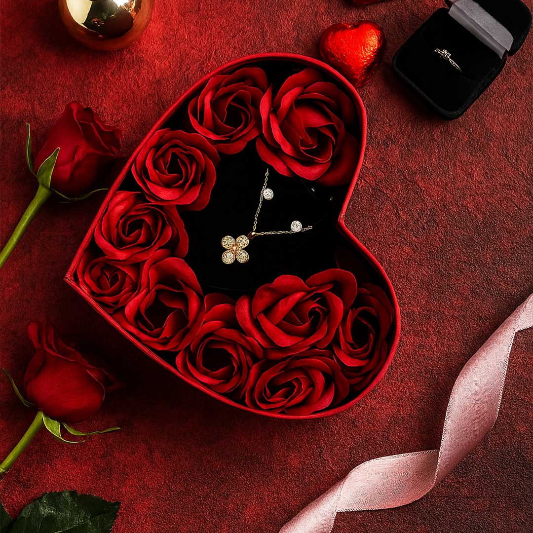 Personalized Heart Rose Box with Jewelry | Love Craft Gifts