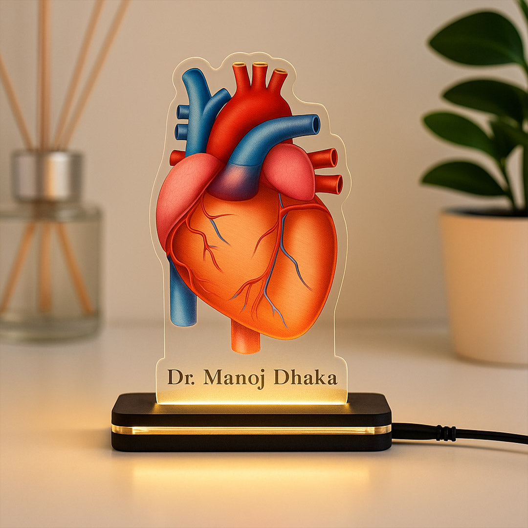 Custom Doctor Heart LED Lamp – Personalized Anatomical Heart Light for Medical Professionals | Love Craft Gifts