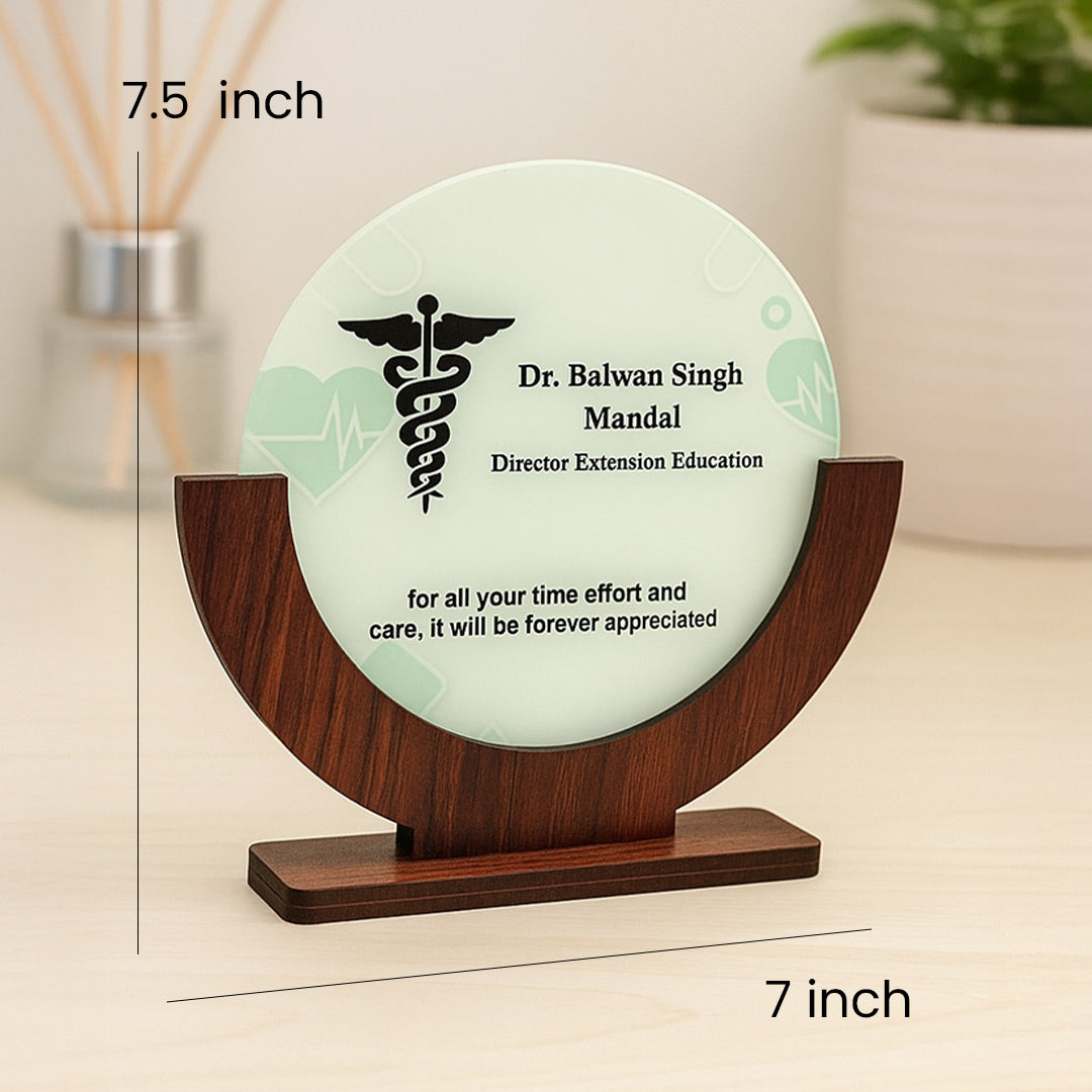 Custom Doctor Name LED Lamp with Heartbeat Design – Warm Light with Adapter | Love Craft Gifts