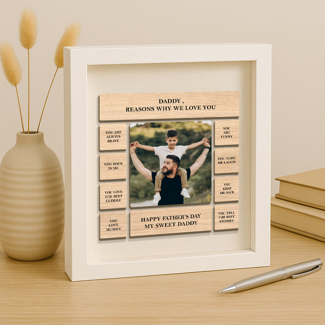Personalized Wooden Father's Day Frame – Reasons Why We Love You | Love Craft Gifts