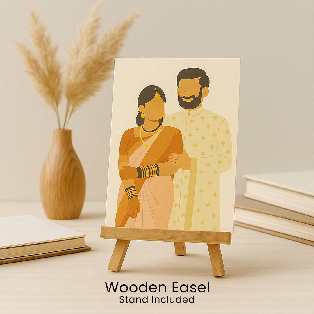 Custom Wedding Couple Acrylic Illustration – 4x6" | Love Craft Gifts