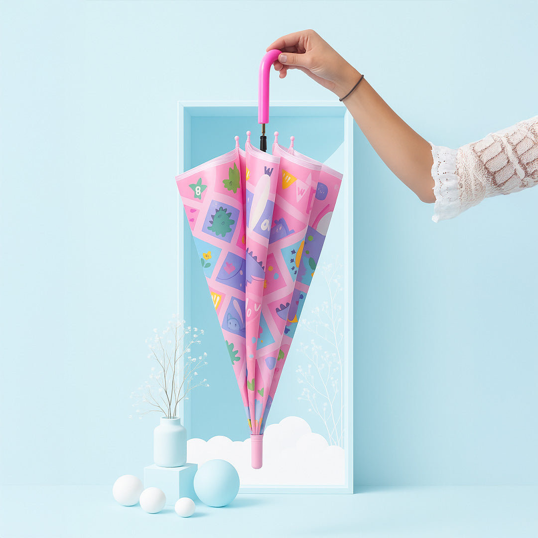 Personalized Kids Umbrella – Dino Theme with Custom Name | Love Craft Gifts