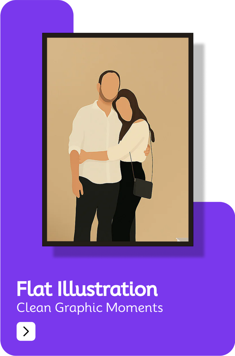 Love Craft Gifts | Flat Illustration | Collection – Personalized Flat Illustration Portraits with Custom Names and Minimalist Artwork for Gifting and Decor