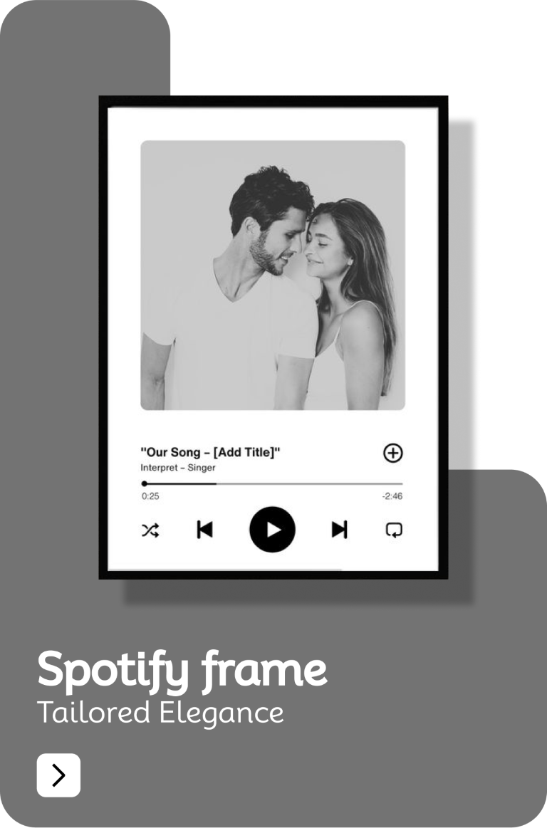 Love Craft Gifts | Spotify Frames | Collection – Personalized Spotify Song Code Frames with Custom Photos, Names, and Scannable Music for Gifting