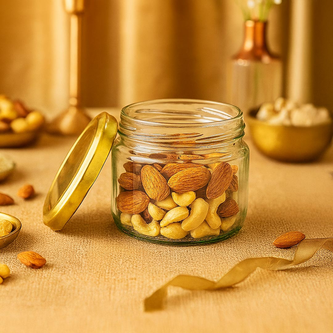 Personalized Dry Fruit Gift Box with Sipper, Jewelry Case & Flat Portrait Illustration | Love Craft Gifts