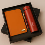 Luxury Personalized Gift Set – Orange Diary, Pen & Red Bottle with Custom Name | Love Craft Gifts