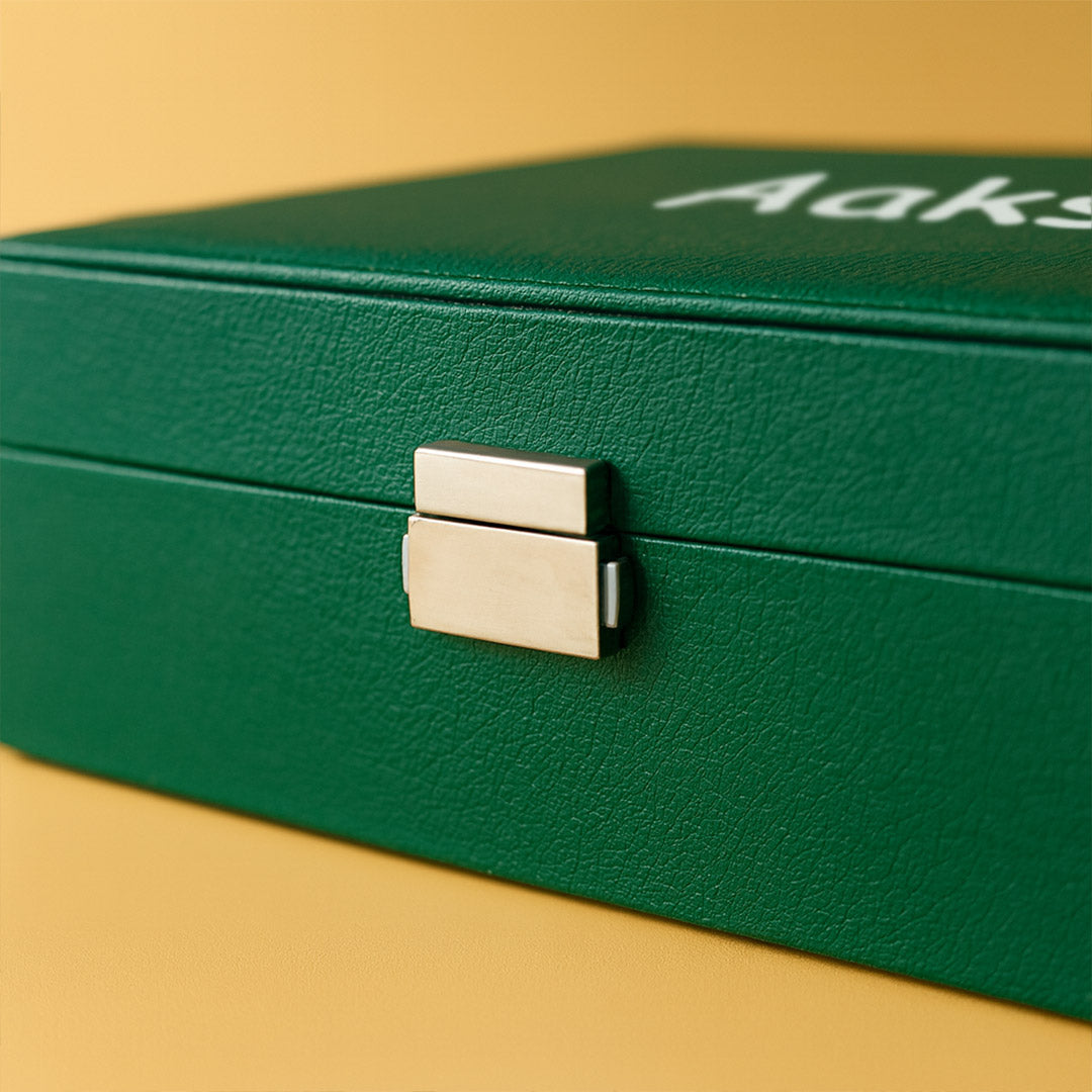 Personalized Green Leatherette Jewellery Box | Love Craft Gifts