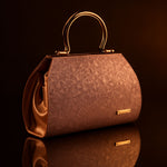 Luxury Rose Gold Women’s Handbag – Elegant Party & Casual Tote Bag with Golden Ring Handles