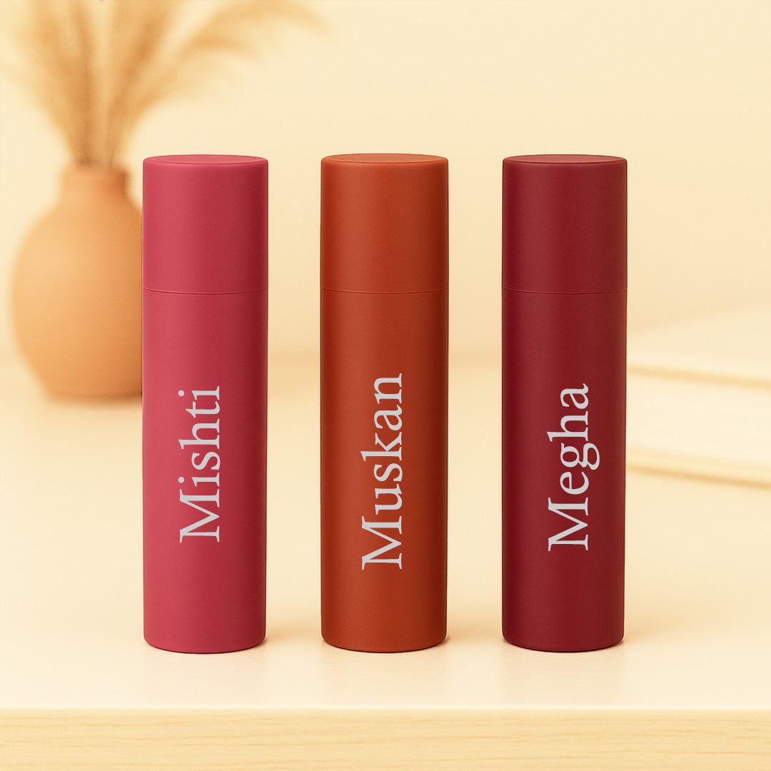 Mars Matte Lipsticks Box | Set of 3 | Custom Name on Lipstick Tube | Love Craft Gifts