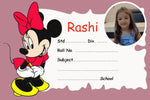 Minnie Cartoon Personalised Notebook Name Slips | Love Craft Gifts|