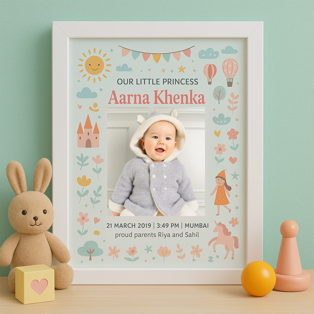 Personalized Baby Birth Announcement Frame – Cute Nursery Decor | Love Craft Gifts