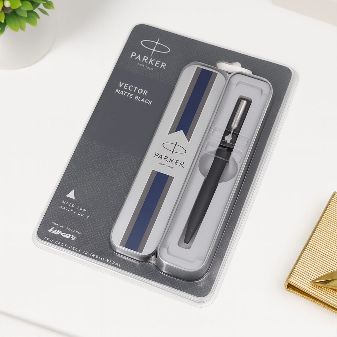 Parker Vector Matte Black Ball Pen - Personalized | Love Craft Gifts