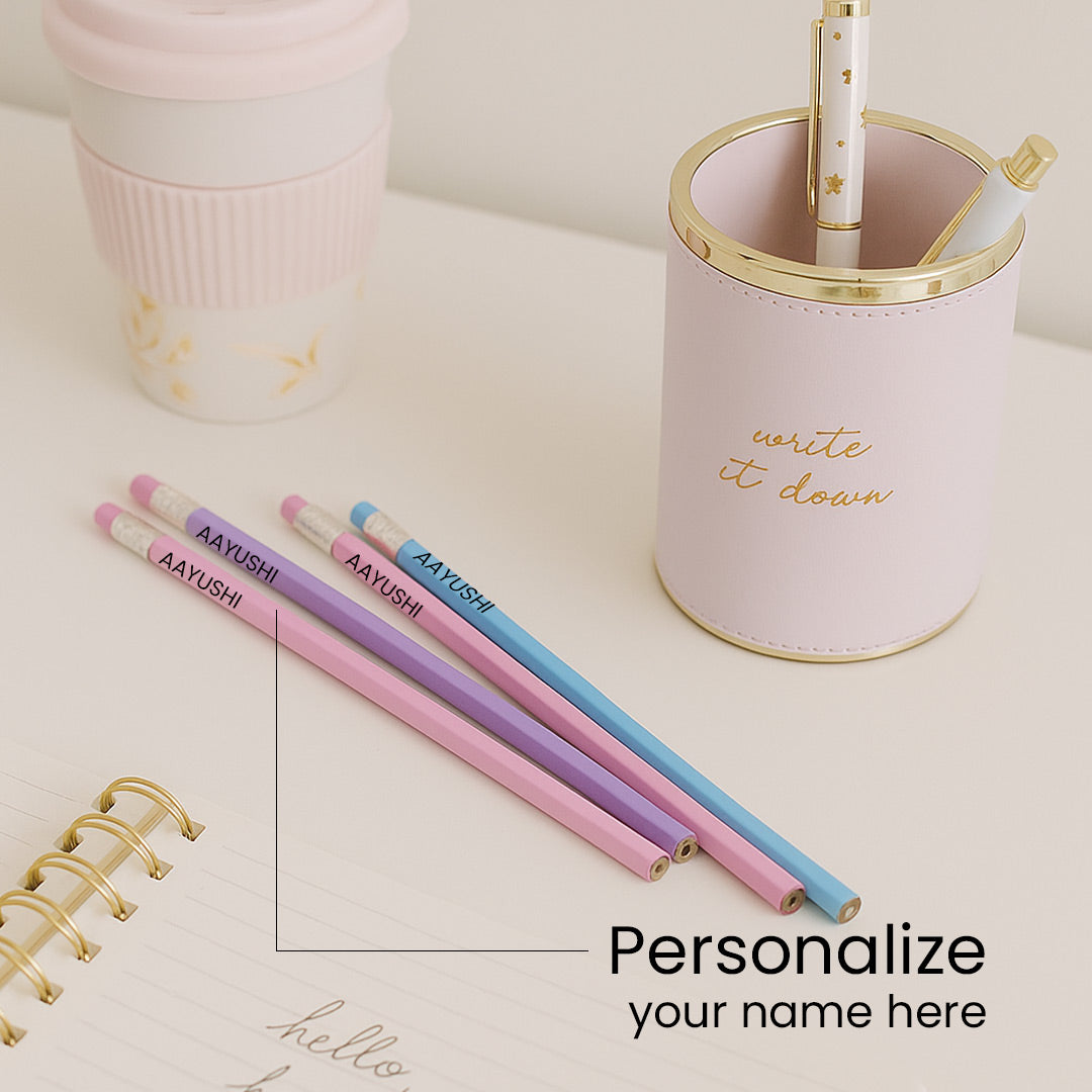 Personalized Ocean Princess Pencil Set for Girls | Custom Name Gift Pack | Love Craft Gifts