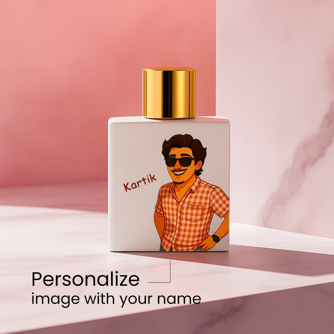 Bellavita White Oud Perfume – Personalized Cartoon Bottle, Unisex Eau de Parfum 100ml | Love Craft Gifts