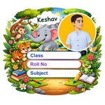 Personalized Jungle Theme Kids Name Slips (2x3 Inch, 28 Stickers) – Custom Name & Photo School Labels | Love Craft Gifts