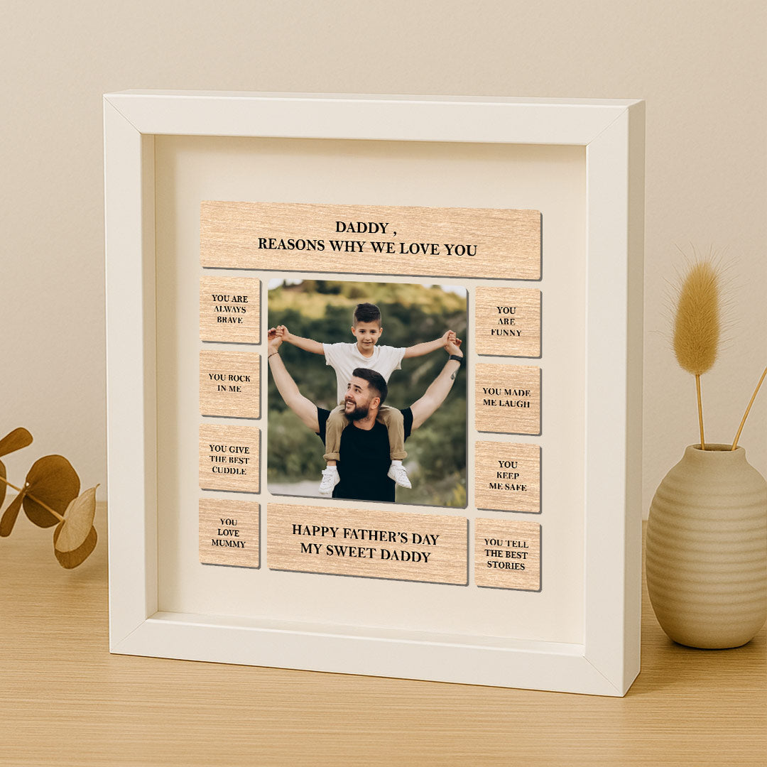 Personalized Wooden Father's Day Frame – Reasons Why We Love You | Love Craft Gifts
