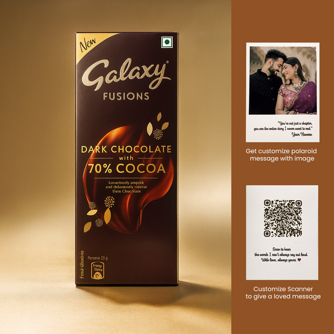 Personalized Galaxy Chocolate with Polaroid & QR Message | Love Craft Gifts
