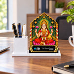 Personalized Goddess Lakshmi Desk Stand with Pen Holder 10x7" | Corporate Gift | Love Craft Gifts™