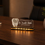 Personalized Orthodontist LED Name Plate 6x8" | Custom Dental Desk Nameplate