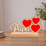 Personalized Papa Wooden Photo Frame with Custom Photos | Emotional Gift for Father, Dad & Family Keepsake - 9.5x5" | Love Craft Gifts™