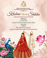 Personalized Shubh Vivaah Digital Invitation Card | Custom Couple Details & Marriage Ceremony Information | Elegant Hindu E-Invite Design | Love Craft Gifts™