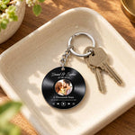 Personalized Vinyl Record Couple Photo Keychain 3x3" | Custom Names Date & Song Gift | Love Craft Gifts™