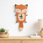 Personalized Wooden Fox Name Wall Clock | Cute Kids Room Décor | Love Craft Gifts™