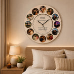 Personalized Wooden Photo Memory Wall Clock | Custom Couple Photo Gift | Love Craft Gifts™