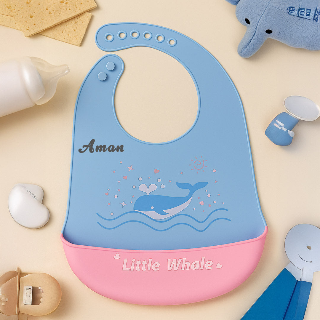 Personalized Silicone Baby Bib – Cute Animal Design | Love Craft Gifts